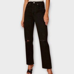 Denim Forum Joni High Rise Loose Jeans Black